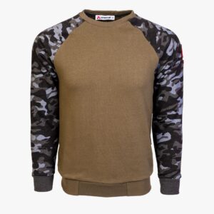 Arsenal Large Khaki / Black Camo Cotton-Poly Standard Fit Pullover Sweater