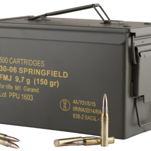 PPU PP3006GMC Standard Rifle  30-06Springfield 150gr Full Metal Jacket/500rds *Sold by Case *Includes Metal Can
