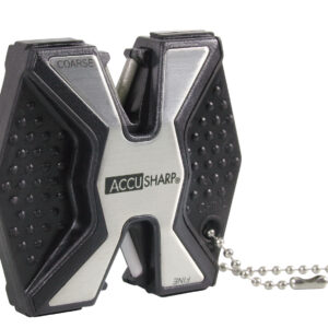 AccuSharp 017C Diamond Pro 2-Step Sharpener Hand Held Fine/Coarse Diamond, Ceramic Sharpener Black/White Aluminum
