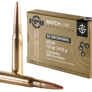 PPU PPM50 Match  50BMG 725gr Full Metal Jacket Solid 5 Per Box/20 Case