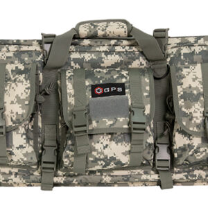GPS Bags DRC36ACU Double Rifle Case 36" A-TACS AU 600D Polyester w/ 2 Padded Pistol Sleeves MOLLE Webbing & Lockable Zippers