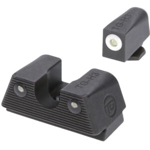 TruGlo TGTG231G1XW Tritium X  Low, White Outline Tritium Front/ Green Tritium Rear/Black Nitride Fortress Frame, Compatible w/Most Glock Except MOS, Front Post/Rear Dovetail Mount
