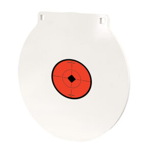 Birchwood Casey RND12 Round Steel Target Plate 12" Centerfire Rifle/Handgun Target Black/Red/White NM500 Steel Hanging