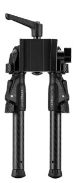 Mdt Sporting Goods Inc 105561BLK GRND-POD  Black 4.50"-9" Carbon Fiber/Aluminum, Adj. Throw Lever, 4 Leg Postitions, Fits ARCA Rail & RRS Dovetail