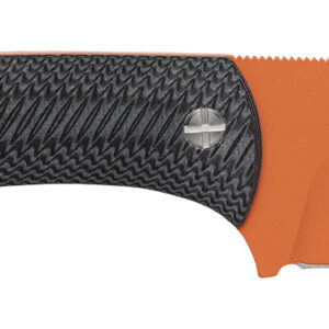 Browning 3220499B Back Country  Small 2.75" Fixed Deep Belly Skinner Plain Blaze Orange Ceramic D2 Steel Blade, Black G10 Handle