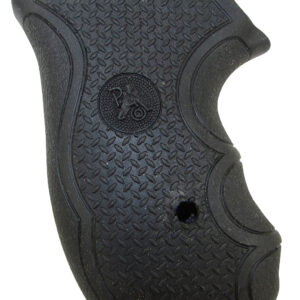 Pachmayr 02483 Diamond Pro Grip Diamond Checkering Black Rubber with Finger Grooves for Ruger SP101
