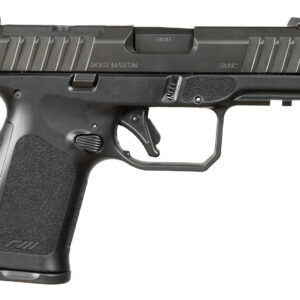 Rost Martin RM1CBLKOSP(COMP) RM1C  9mm Luger 17+1 4" Black Compensated Match Grade Barrel, Black Tenifer Optic Ready/Serrated Steel Slide, Black Polymer Frame w/Picatinny Rail, Textured Grip