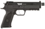 Tanfoglio TFFTAC22AS Force Tactical 22 LR 10+1 4.40" Threaded Barrel, Black Serrated Slide, Black Polymer Frame w/Beavertail & Picatinny Rail, Black Polymer Grip