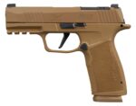 Sig Sauer 365XCA9CXR3 P365 XMacro 9mm Luger 17+1 3.70" Black DLC Barrel, Coyote Cerakote Stainless Steel Optic Ready/Serrated Slide & Frame w/Picatinny Rail, Interchangeable Backstrap Grip