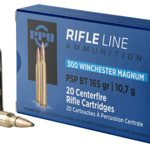 PPU PP3002 Standard Rifle  300WinMag 165gr Soft Point Boat Tail 20 Per Box/10 Case