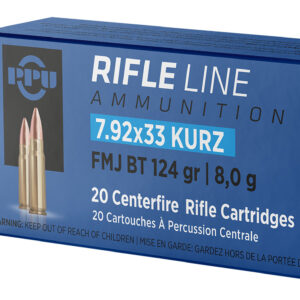 PPU PP7K Metric Rifle  7.9x33mmKurz 124gr Full Metal Jacket Boat Tail 20 Per Box/25 Case