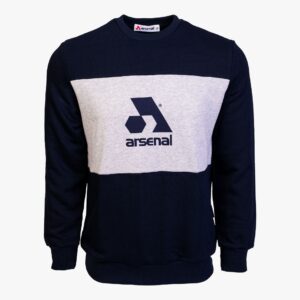 Arsenal XX-Large Blue / Grey Cotton-Poly Standard Fit Logo Pullover Sweater