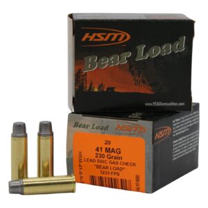 HSM 414N20 Bear Load  41 Rem Mag 230 gr Semi Wadcutter 20 Per Box/ 20 Case