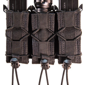 High Speed Gear 11PT03BK TACO Mag Pouch Triple Black Nylon MOLLE Belts 2" Wide Compatible w/ Pistol