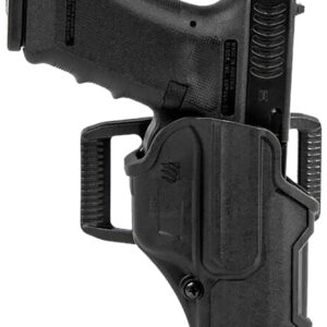 Blackhawk 410200BKR T-Series L2C Light Bearing OWB Black Polymer Belt Clip Compatible w/Glock 17/19/22/23/31/32/45/47 Right Hand