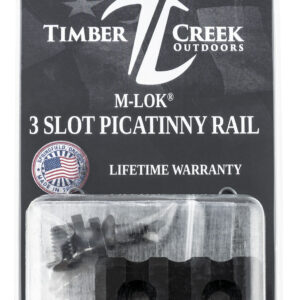 Timber Creek Outdoors M3SPRBL M-LOK 3 Slot Picatinny Rail  Black Anodized