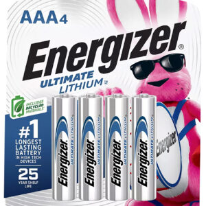 Energizer L92SBP4H3 AAA Ultimate Lithium Silver 1.5V Lithium, Qty (4) Single Pack