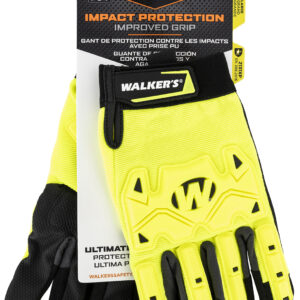 Walker's GWPSFHVFFPUIL2LG Impact Protection  Black/Yellow Synthetic Leather Large Hook & Loop Closure