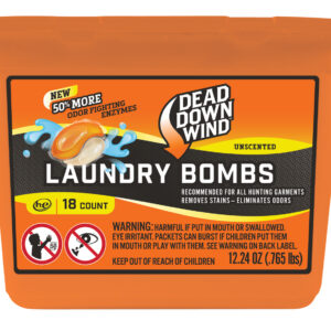 Dead Down Wind 118318 Laundry Bombs  Odor Eliminator Unscented Scent 12.24 oz Tub 18 count