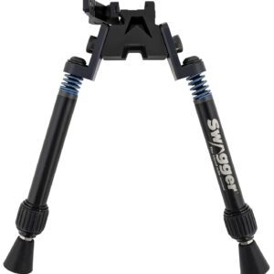 Swagger SWAGBPSFR10 SFR10 Flex to Rigid QD Bipod with Black Finish, Picatinny Attachment & 6-10.50" Vertical Adjustment