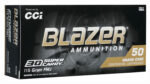 CCI 5205 Blazer Brass Handgun 30Super Carry 115gr Full Metal Jacket Flat Nose 50 Per Box/20 Case