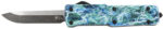 Templar Knife SZMOS321 Premium Weighted  Small 3" OTF Drop Point Plain Black Oxide Stonewashed D2 Steel Blade, 4.50" Mossy Oak Seafoam Aluminum Zinc Alloy Handle