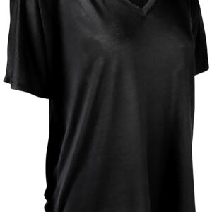 Glock AP960351 Glock Girl Relaxed  Black Pre-Shrunk Cotton Short Sleeve V-Neck Medium