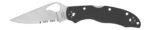 Spyderco BY01GPS2 Harrier 2  3.39" Folding Drop Point Part Serrated Stonewashed 8Cr13MoV SS Blade, Black Textured G10 Handle, Includes Pocket Clip