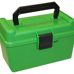 MTM Case-Gard H50XL10 Deluxe Ammo Box  300 WSM/300 RUM Green Polypropylene 50rd
