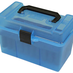 MTM Case-Gard H50RL24 Deluxe Ammo Box  Multi Clear Blue Polypropylene 50rd