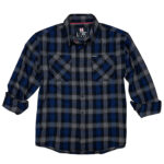 Hornady Gear 32204 Flannel Shirt  XL Navy/Black/Gray,  Cotton/Polyester, Relaxed Fit Button Up