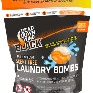 Dead Down Wind 118418 Black Premium Laundry Bombs Odor Eliminator Unscented Scent 36CT