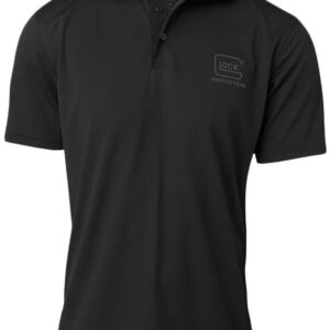 Glock AP96213 Glock Perfection Polo  Black Polyester Mesh Short Sleeve Large