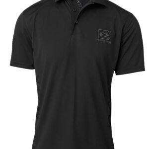 Glock AP96215 Glock Perfection Polo  Black Polyester Mesh Short Sleeve 2XL