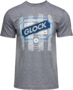 Glock AP96205 Blue Line Tee  Gray Ringspun Cotton/Polyester Short Sleeve Small