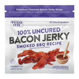 Wicked Cutz WCPJ02BQ Smoked BBQ Bacon Jerky 10 Pack