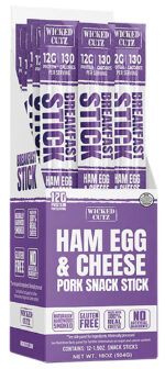 Wicked Cutz WCBR12HEC Ham Egg & Cheese Breakfast Sticks  12 Pack