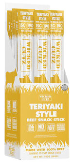 Wicked Cutz WCBS12TY Teriyaki Beef Sticks 12 Pack