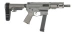 Shark Coast Tactical SCC06780SP9NGY Sneeky Pete 9mm Luger 30+1 5.50" Black Melonite Threaded Barrel, Gray Cerakote Receiver, SB Tactical SBA3 Brace