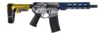 Shark Coast Tactical SCC07442P51-P P-51 Mustang 5.56 NATO 30+1 10.50" Black Nitride Threaded Barrel, Aluminum Receiver w/Picatinny Rail, M-LOK Handguard, Polymer SB Tactical SBA3 Brace, Magpul MOE Gri