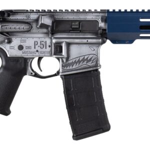 Shark Coast Tactical SCC07442P51-P P-51 Mustang 5.56 NATO 30+1 10.50" Black Nitride Threaded Barrel, Aluminum Receiver w/Picatinny Rail, M-LOK Handguard, Polymer SB Tactical SBA3 Brace, Magpul MOE Gri
