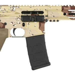 Shark Coast Tactical SCC07145CHCHIP-P Chocolate Chip  5.56 NATO 30+1 10.50" Black Nitride Threaded Barrel, Aluminum Receiver w/Picatinny Rail, M-LOK Handguard, Polymer SB Tactical SBA3 Brace, Polymer