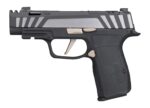 Sig Sauer 365AXG9COMPEQ P365 AXG Equinox Compact 9mm Luger 12+1 3.10" Equinox/Nitron Stainless Steel Optic Ready Slide, Equinox Black Stainless Steel Frame w/Picatinny Rail, Black G10 Grip
