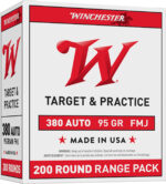 Winchester Ammo USA380W USA  380ACP 95gr Full Metal Jacket 200 Per Box/5 Case