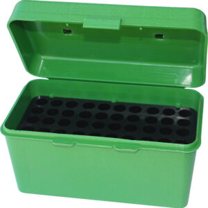 MTM Case-Gard H50RS10 Deluxe Ammo Box Round Handle Multi Caliber Rifle Green Polypropylene 50rd