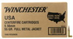 Winchester Ammo WM1931000 USA M193 5.56x45mmNATO 55gr Full Metal Jacket 1000rds *Sold by Case