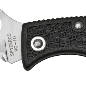 Spyderco LBKS3 Ladybug 3  1.94" Folding Modified Clip Point Serrated VG-10 SS Blade Black FRN Handle
