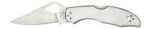 Spyderco BY04P2 Byrd Meadowlark 2 2.93" Folding Clip Point Plain 8Cr13MoV SS Blade Satin Stainless Steel Handle