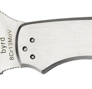 Spyderco BY04P2 Byrd Meadowlark 2 2.93" Folding Clip Point Plain 8Cr13MoV SS Blade Satin Stainless Steel Handle