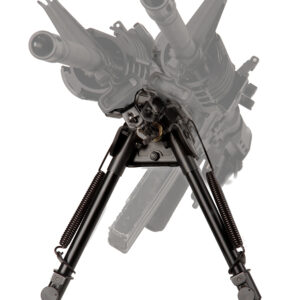 Blackhawk 71BP09BK Sportster Pivot + Traverse Bipod 6"-9"Black Anodized Metal,  Sling Swivel Attached, Rubber Feet